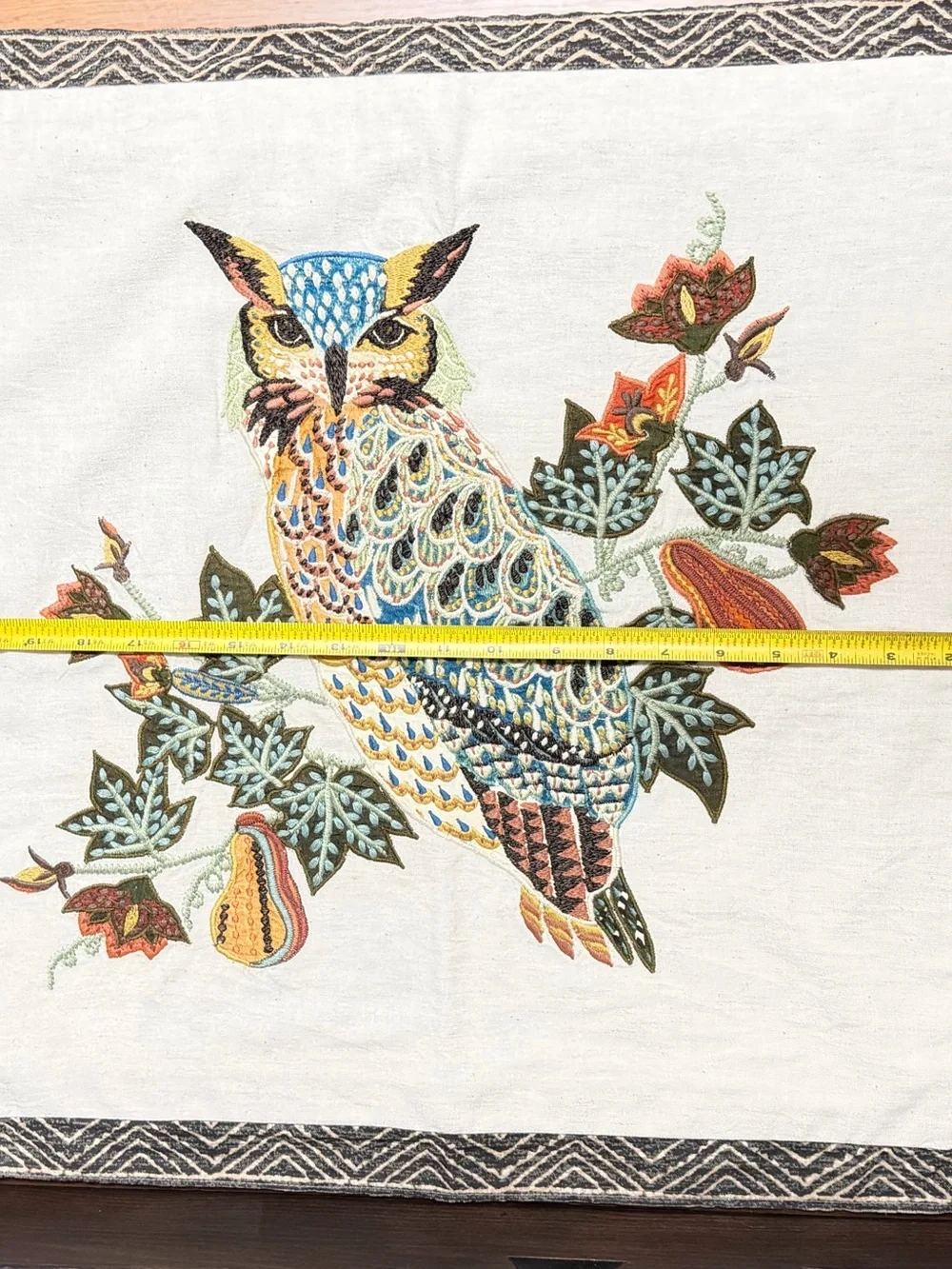 Pottery Barn Discontinued Owl Embroidered Throw Pillow Sham